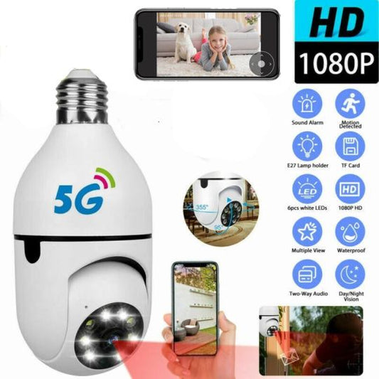 Night Vision Wireless Bulb Camera كاميرا المراقبة المنزلية